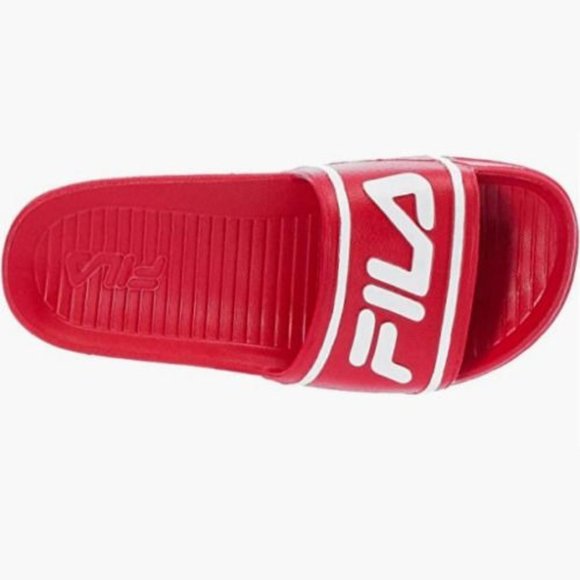 Fila Sleek Slide ST Women's Red White Slip On Slide Sandals Size 8 Men's Size 7 - Picture 7 of 10
